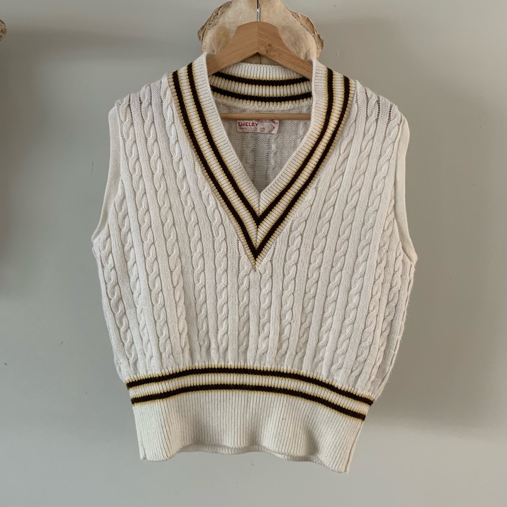 Vintage Cable Knit Sweater Vest